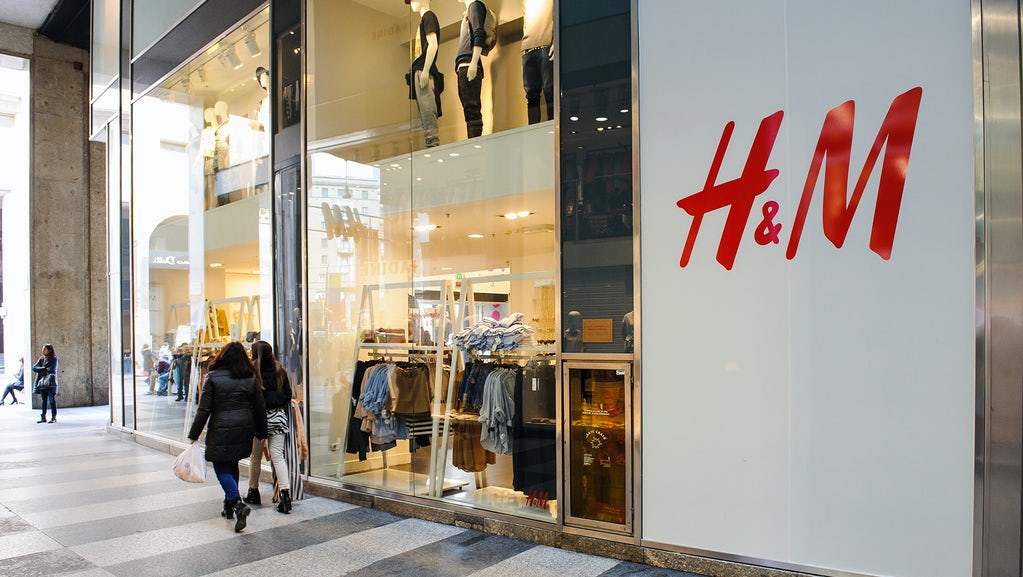 Outside view of h&m store